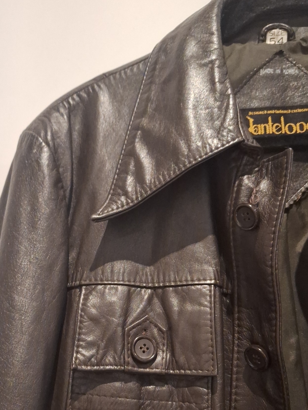 Antelope Vintage Brown Leather Military-Style Field Jacket - Picture 3 of 11